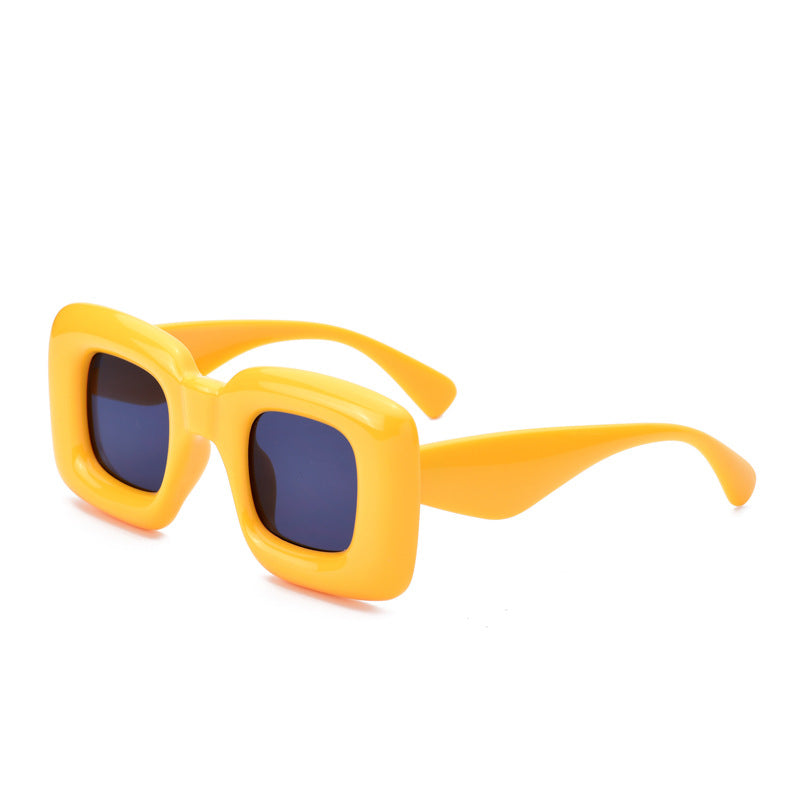 Wholesale Cute Colorblock Large Frame PC Sunglasses